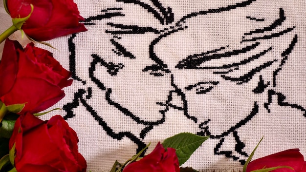 Vyšívaný kvetinový vzor